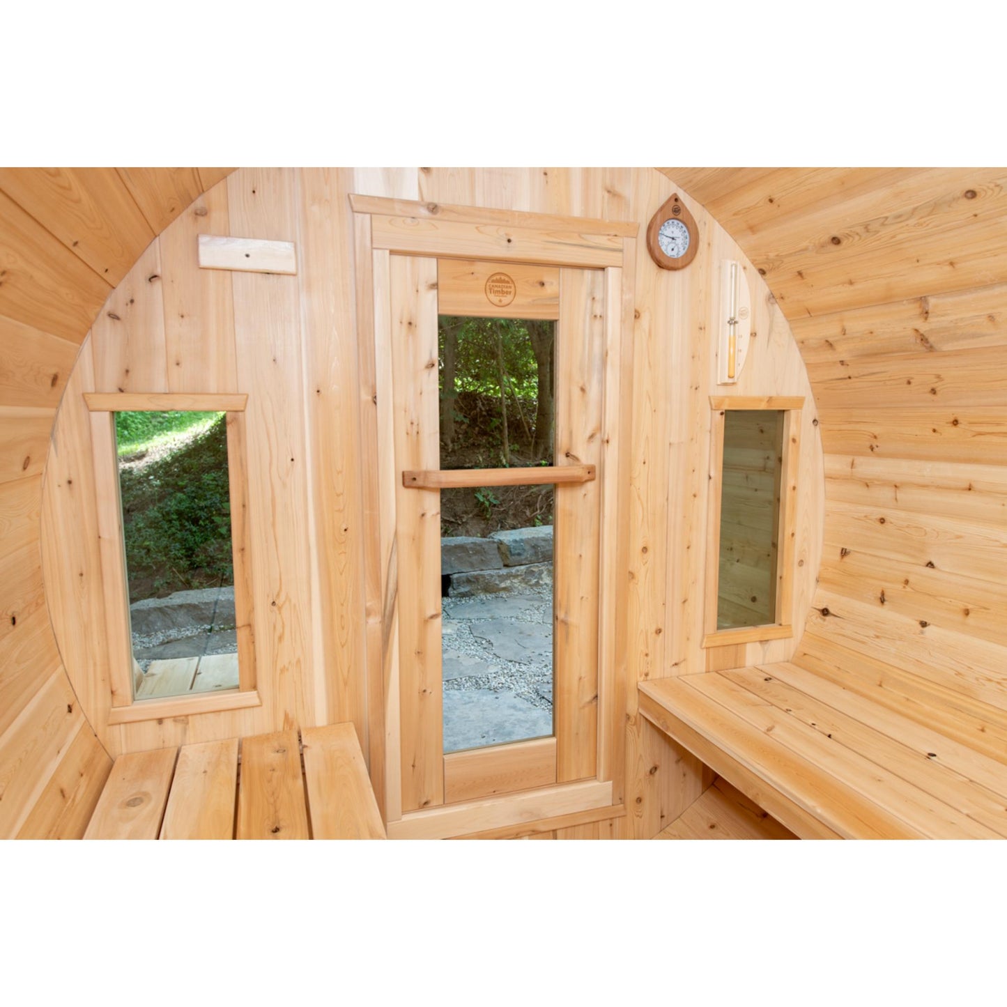 Canadian Timber Tranquility Barrel Sauna – 2-6 Person Outdoor Wood Burning Sauna by LeisureCraft