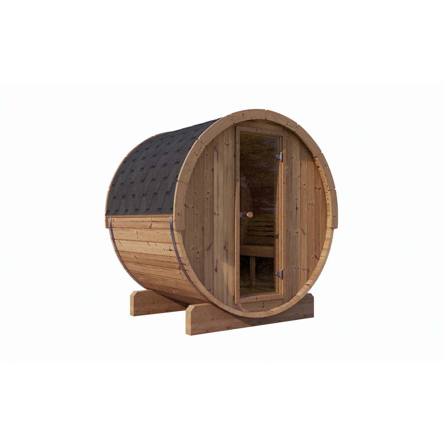 SaunaLife Model E6 Outdoor Barrel Sauna – 3-Person Luxury Backyard Sauna