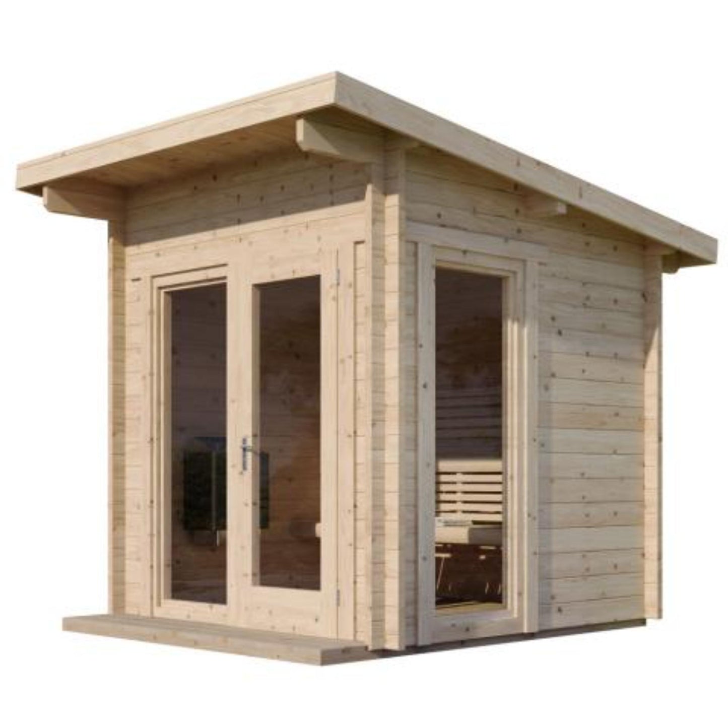 SaunaLife Model G4 – Garden-Series Outdoor Home Sauna Kit, Up to 6 Person Scandinavian Backyard Sauna