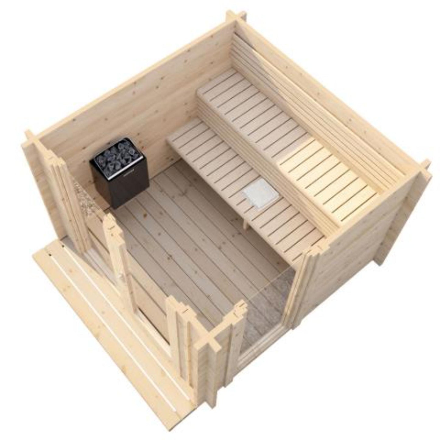 SaunaLife Model G4 – Garden-Series Outdoor Home Sauna Kit, Up to 6 Person Scandinavian Backyard Sauna