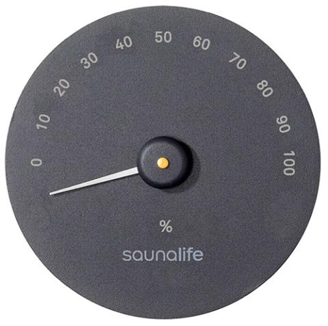 SaunaLife SaunaGear Hygrometer – Round Black, Accurate Humidity Monitor for Sauna, Scandinavian Design