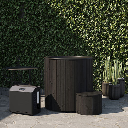 SaunaLife Model S1B 1-Person Hot & Cold Plunge Tub – Black Finish