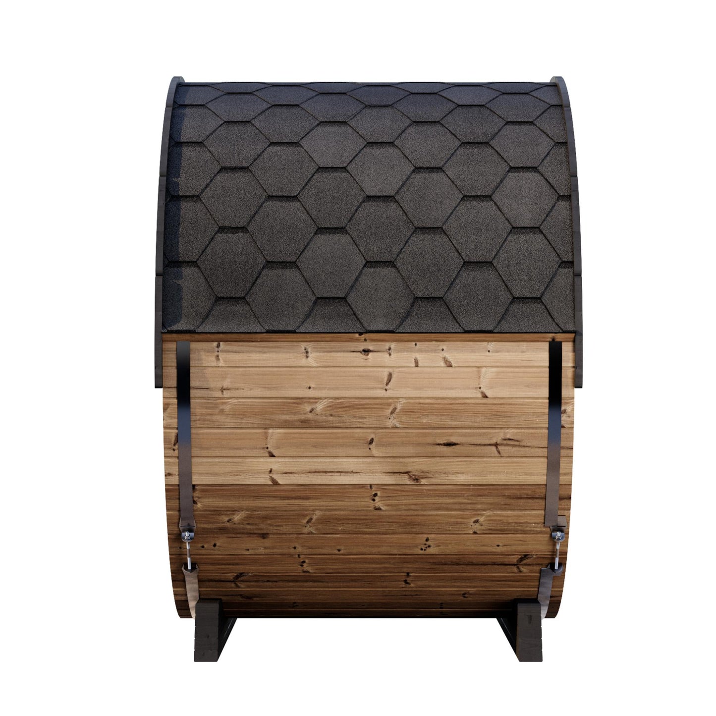 SaunaLife Model EE6G Outdoor Barrel Sauna – ERGO Elegance Series 4-Person Thermo-Spruce Sauna with Full Glass Front, LED Lighting & Floor Kit