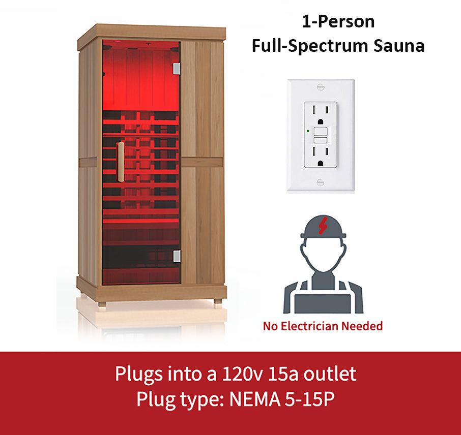 Full Spectrum Infrared Sauna – 1 Person – Home Wellness – Finnmark FD-1