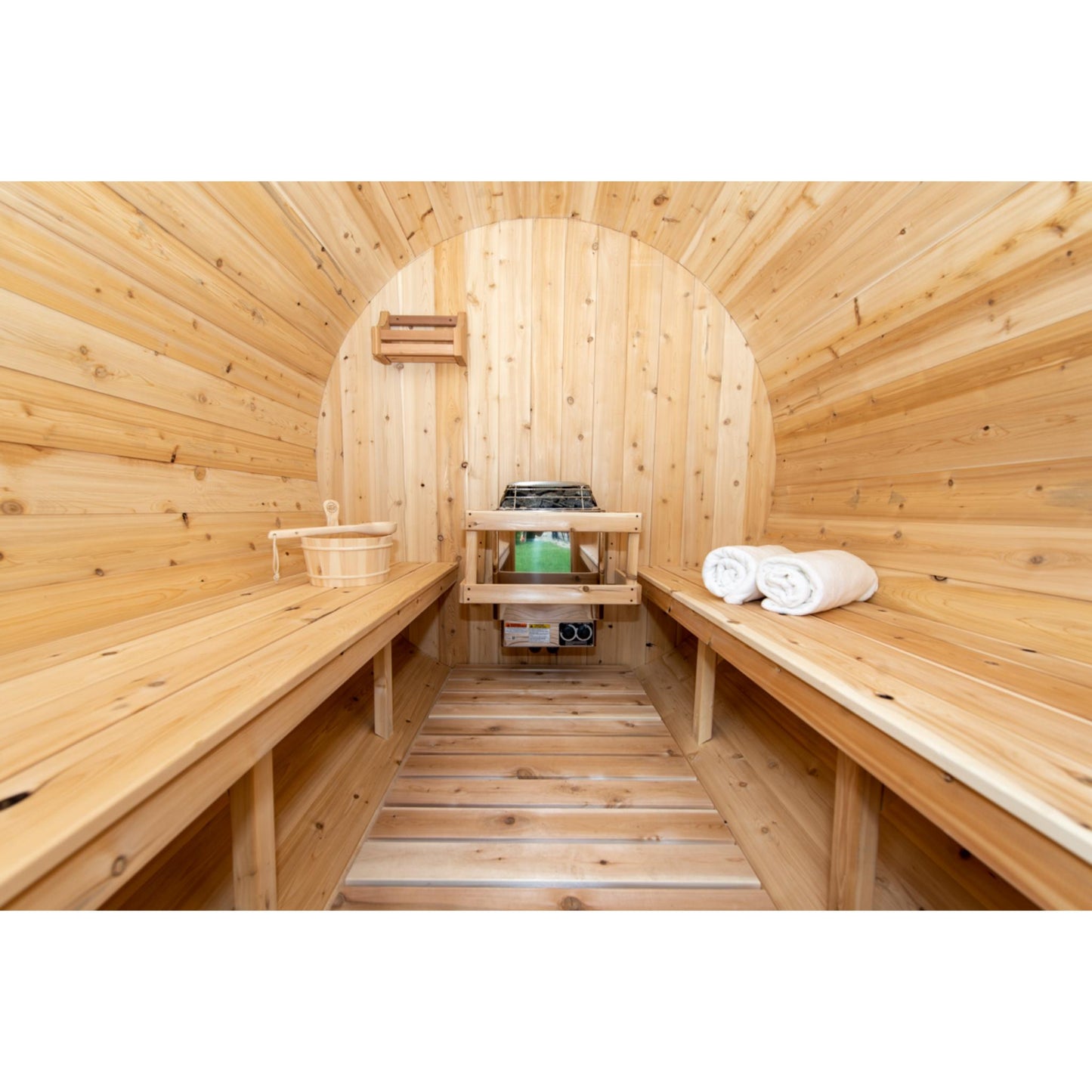 Canadian Timber Harmony Barrel Sauna – 2-4 Person Eastern White Cedar Outdoor Wood Burning Sauna