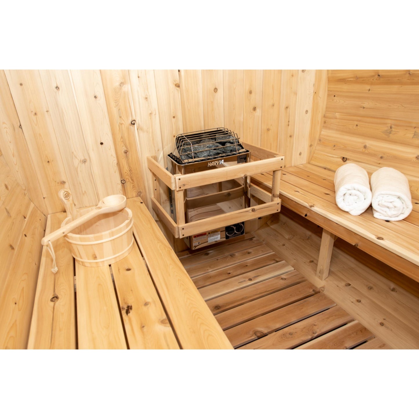 Canadian Timber Harmony Barrel Sauna – 2-4 Person Eastern White Cedar Outdoor Wood Burning Sauna