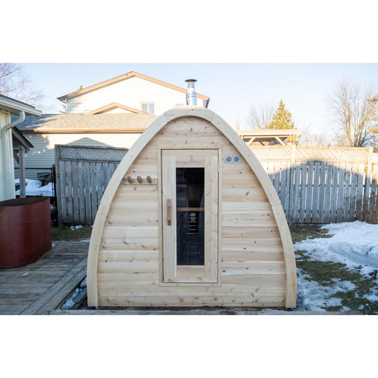 Canadian Timber Mini Pod Sauna – 2-4 Person Outdoor Wood Burning Sauna by LeisureCraft