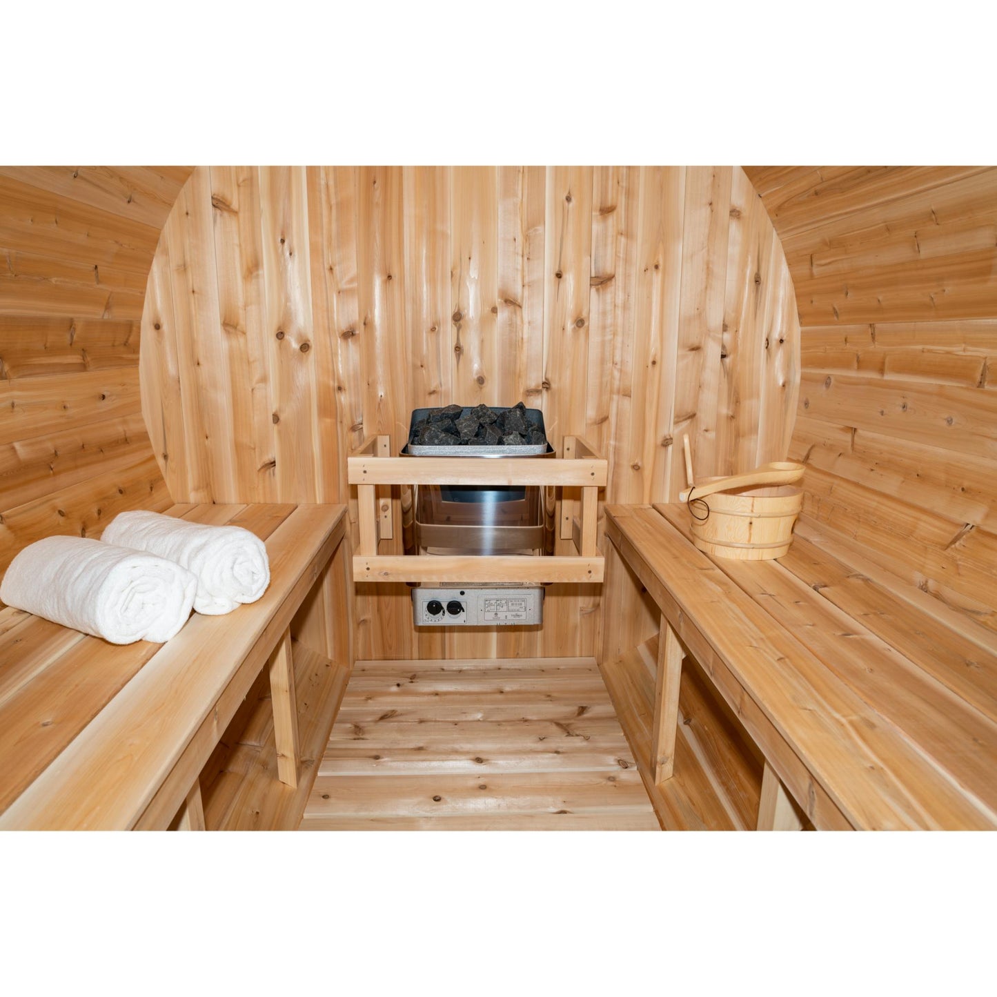 Canadian Timber Serenity Barrel Sauna – 2-6 Person Outdoor Wood Burning Sauna