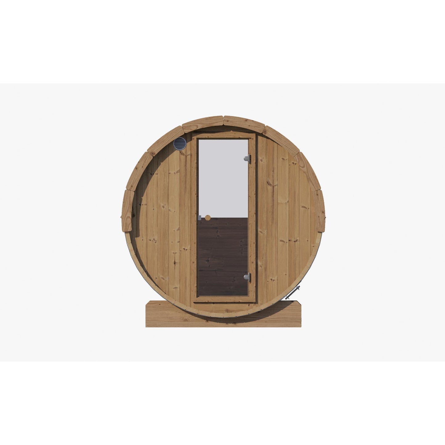 SaunaLife Model E8W Outdoor Barrel Sauna with Panoramic Window and Floor Kit – ERGO Series 6-Person Thermo-Spruce Sauna, LED Lighting