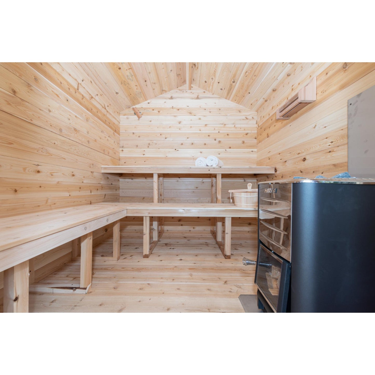 Canadian Timber Georgian Cabin Sauna – 2-6 Person Outdoor Wood Burning Sauna by LeisureCraft