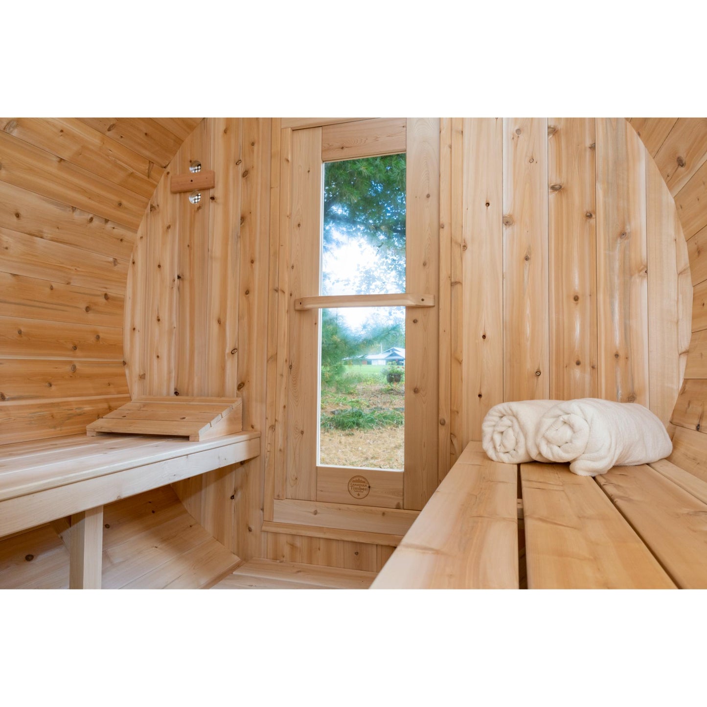 Canadian Timber Serenity Barrel Sauna – 2-6 Person Outdoor Wood Burning Sauna
