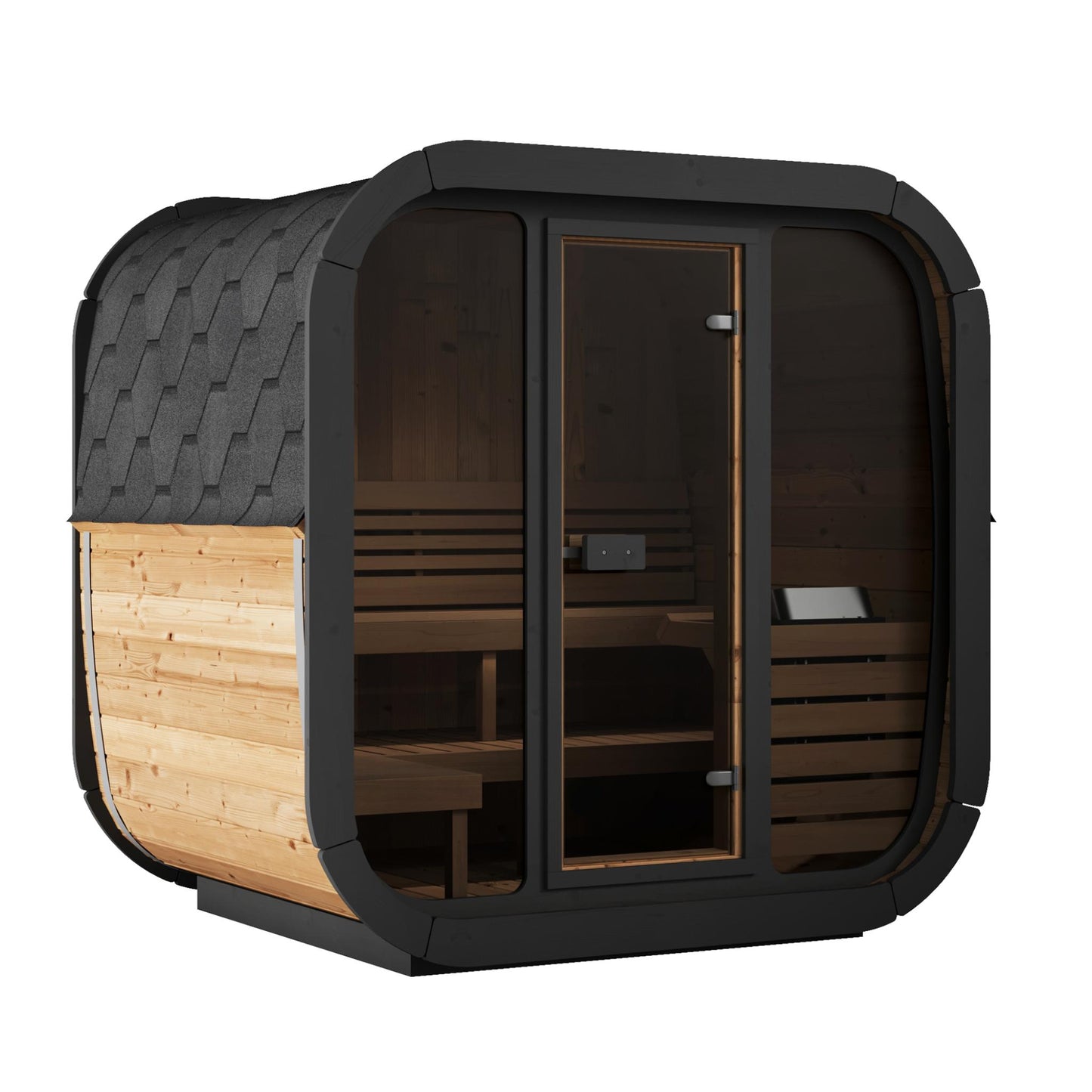 SaunaLife CL5G Cube Outdoor Home Sauna Kit – 4-Person Luxury Sauna