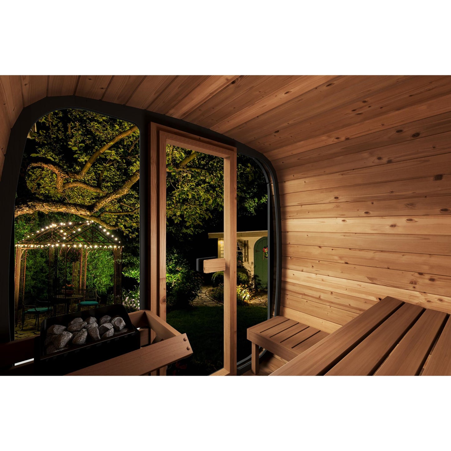 SaunaLife CL5G Cube Outdoor Home Sauna Kit – 4-Person Luxury Sauna