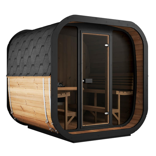 SaunaLife CL7G Outdoor Home Sauna Kit – Luxury Cube Sauna for 6