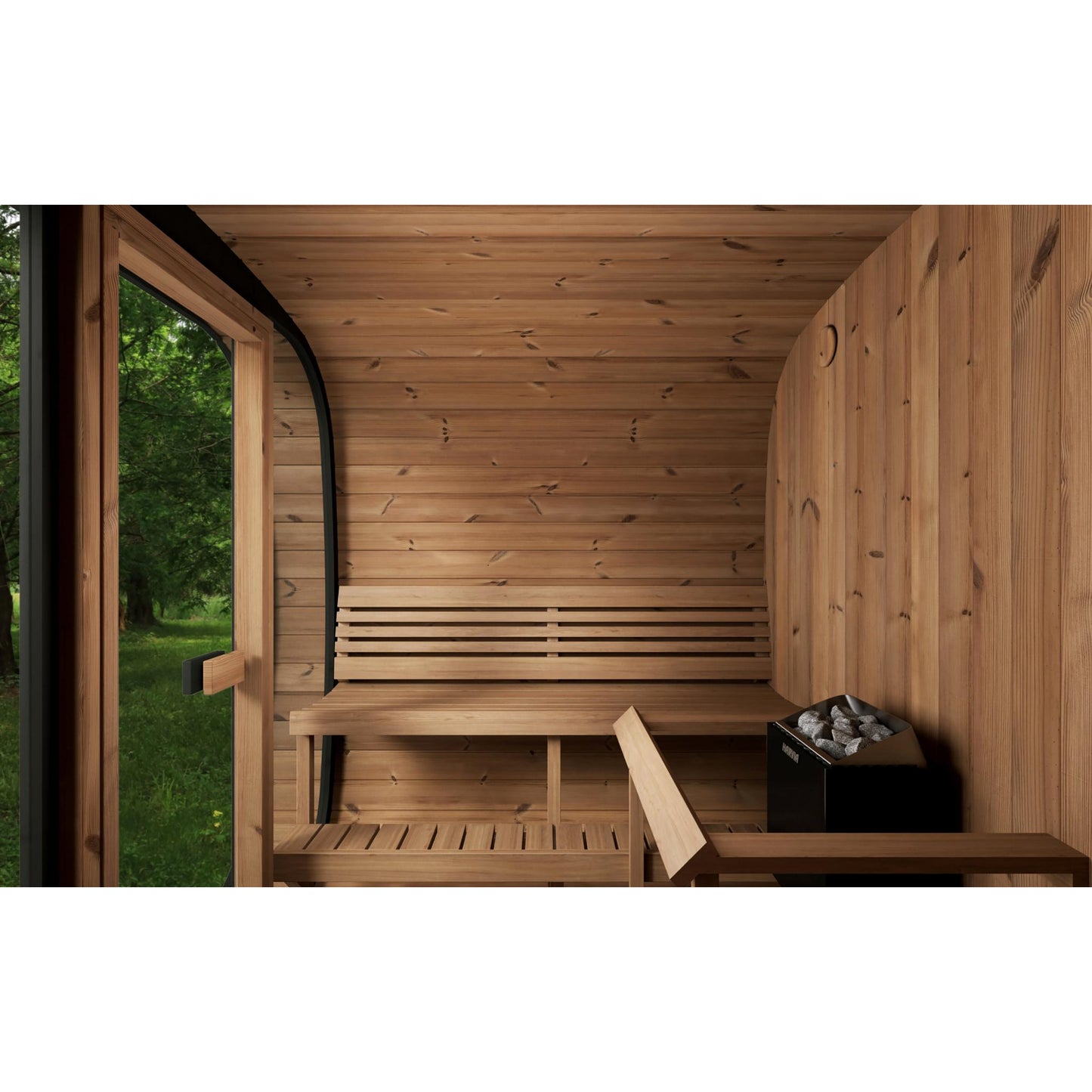 SaunaLife CL7G Outdoor Home Sauna Kit – Luxury Cube Sauna for 6