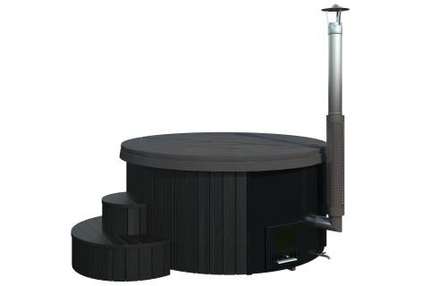 SaunaLife S4B Wood-Burning Hot Tub – Black, Up to 6 Persons
