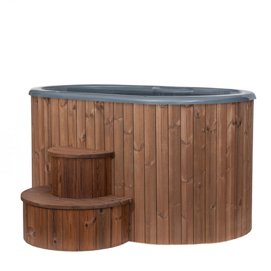 Hot & Cold Plunge Tub – 2 Person – Wood – Temperature-Controlled Soaking & Recovery – SaunaLife S2N
