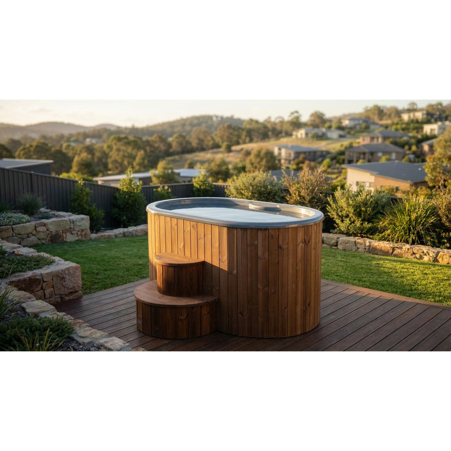 Hot & Cold Plunge Tub – 2 Person – Wood – Temperature-Controlled Soaking & Recovery – SaunaLife S2N
