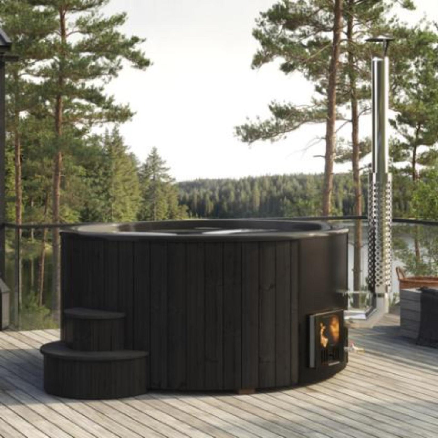 Wood-Burning Hot Tub – Outdoor Soaking Tub – SaunaLife S6B