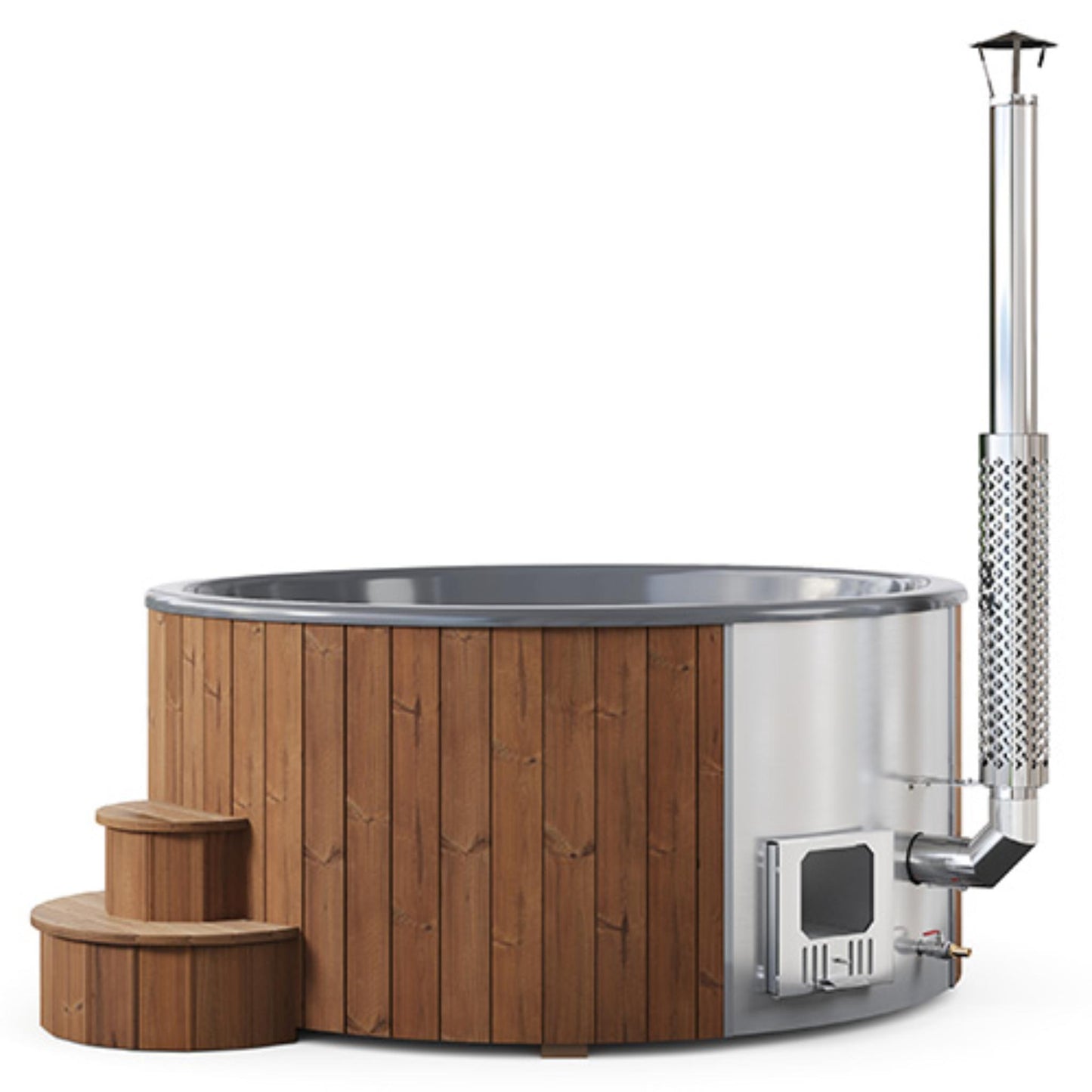 Wood-Burning Hot Tub – Outdoor Soaking Tub – SaunaLife S6N