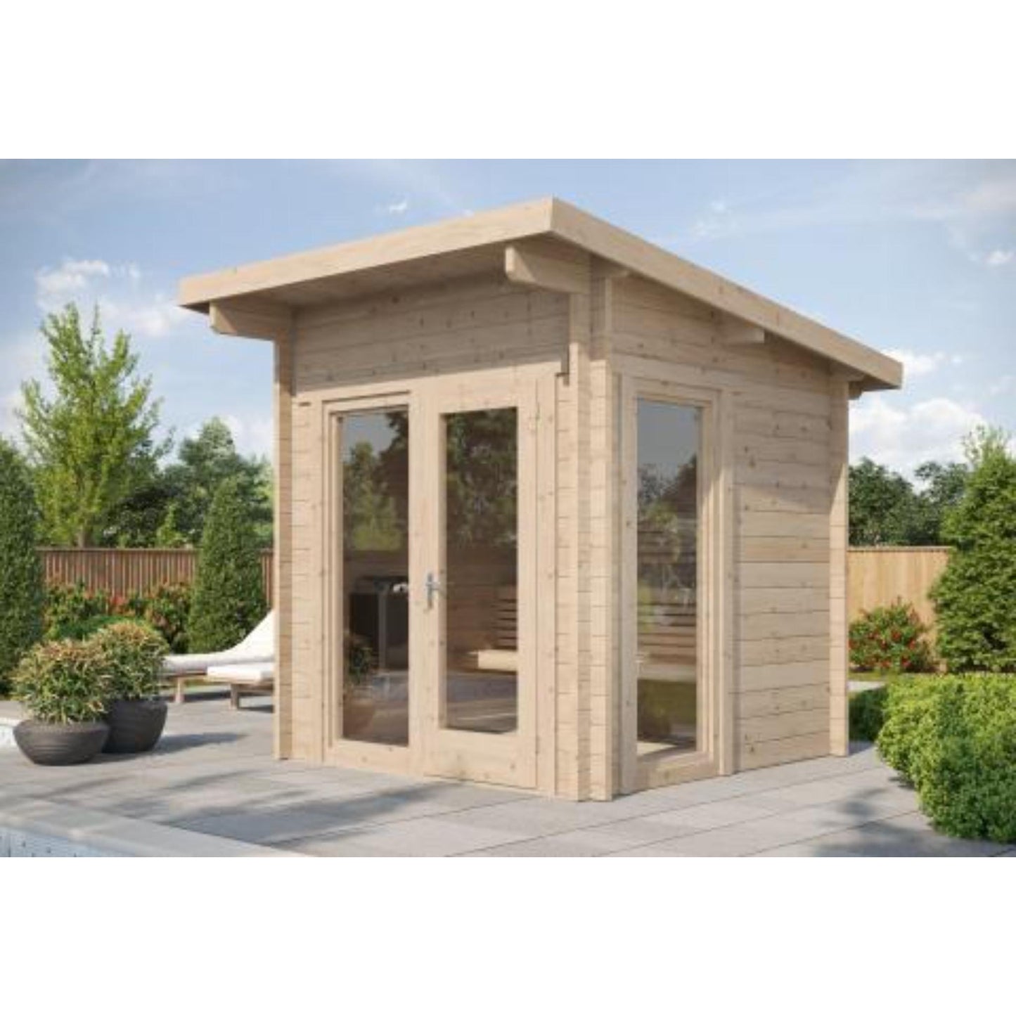 SaunaLife Model G4 – Garden-Series Outdoor Home Sauna Kit, Up to 6 Person Scandinavian Backyard Sauna