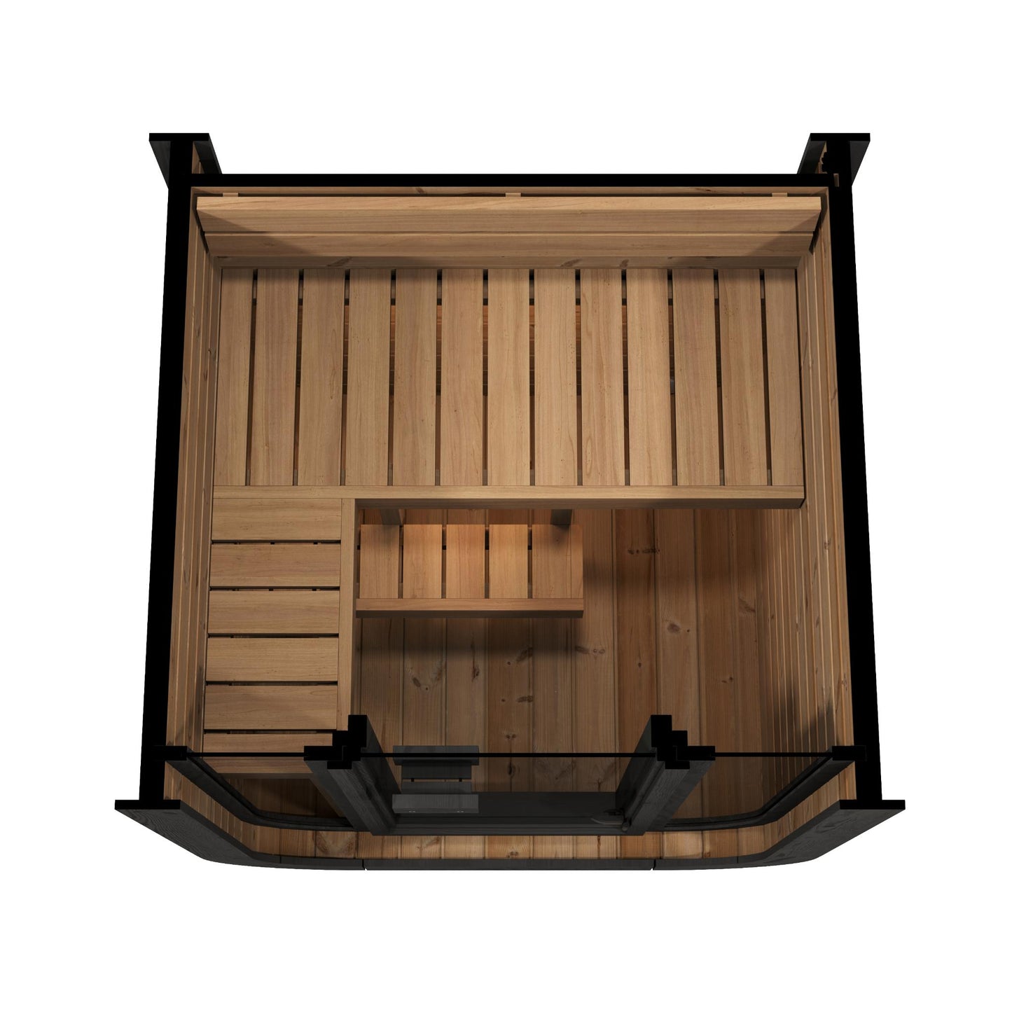 SaunaLife Model CL3G – Cube-Series 2-Person Outdoor Home Sauna Kit with Wi-Fi LED Lighting, Thermo-Spruce Construction
