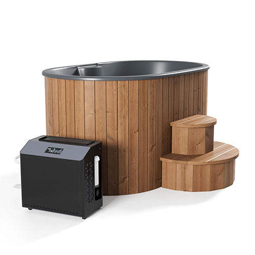 SaunaLife Model S2N Hot & Cold Plunge Tub – Natural Wood Recovery