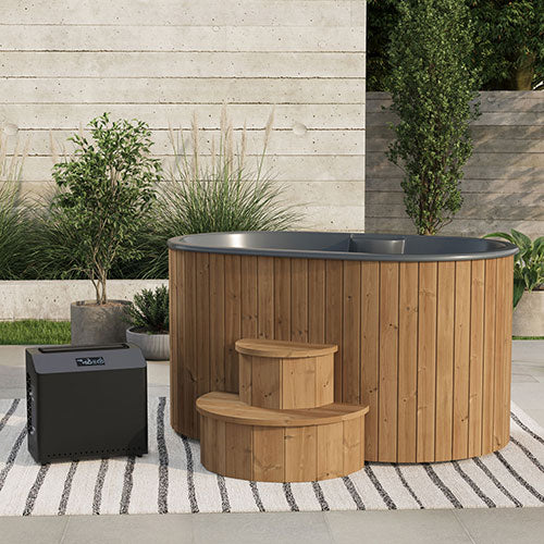 SaunaLife Model S2N Hot & Cold Plunge Tub – Natural Wood Recovery
