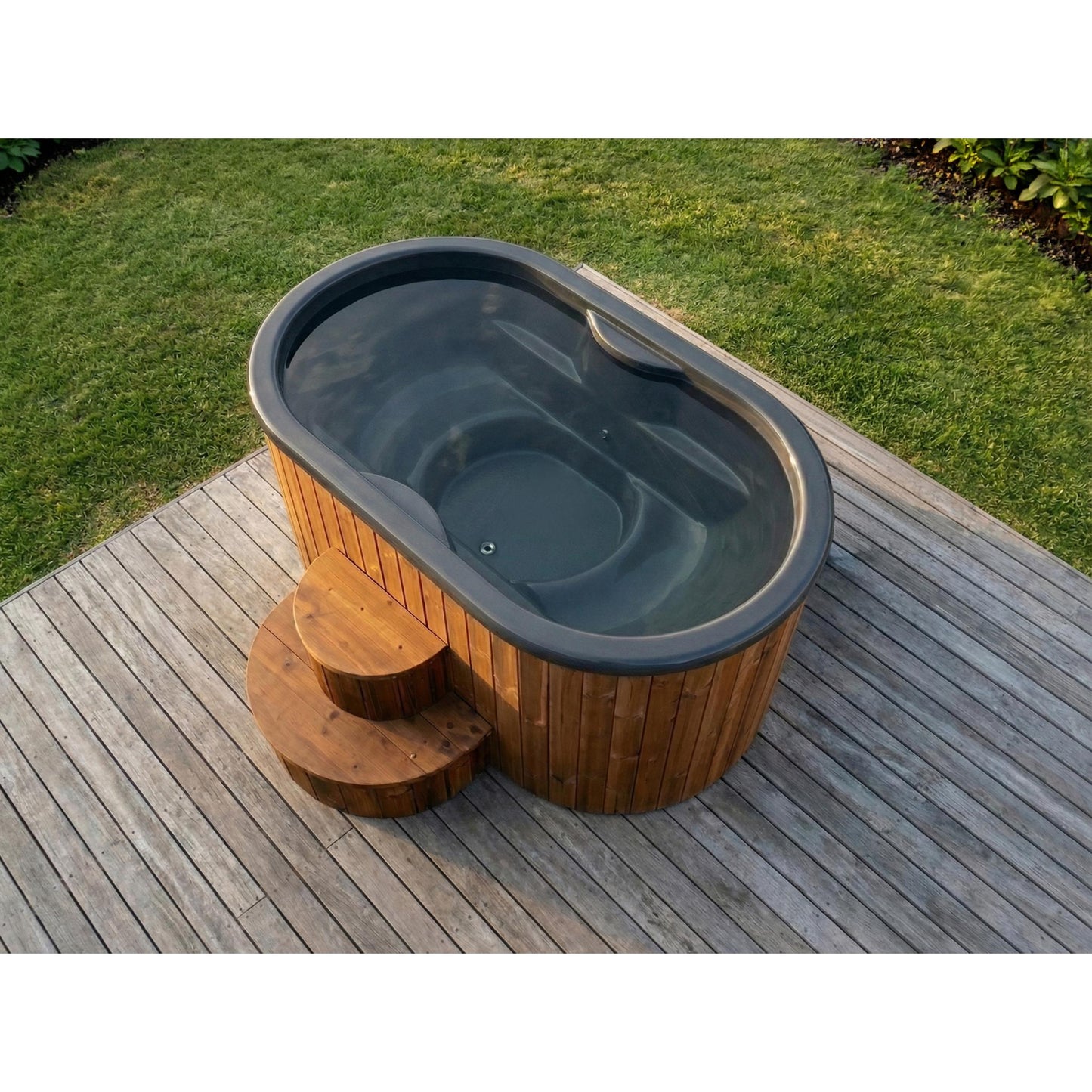Hot & Cold Plunge Tub – 2 Person – Wood – Temperature-Controlled Soaking & Recovery – SaunaLife S2N